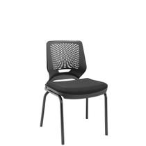 Cadeira de Escritório Fixa Aproximação Interlocutor 4 pés Beezi Base Preta Encosto Preto Assento Poliéster Plaxmetal Cadeira de Escritório Fixa Aproximação Interlocutor 4 pés Beezi Base Preta Encosto Preto Assento Poliéster Plaxmetal