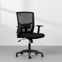 Cadeira de Escritório França Giratória com Braço - Preto Cadeira de Escritório França Giratória com Braço - Preto