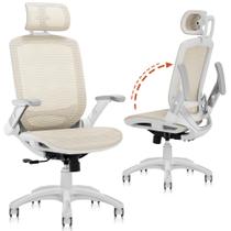 Cadeira de Escritório GABRYLLY Ergonômica, Encosto Alto em Tela Branca
