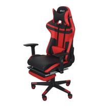 Cadeira De Escritório Gamer Ergonômica Com Estofado Ce Couro Com Apoio Para Os Pés Com Almofadas para Lombar e Pescoço P - AMG