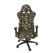 Cadeira De Escritório Gamer Ergonômica Com Estofado material sintético Com Almofadas para Lombar e Pescoço Camuflada - AMG