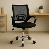 Cadeira De Escritório Giratória Altura Ajustável Dom Stark com Base Cromada Ergonômica Office