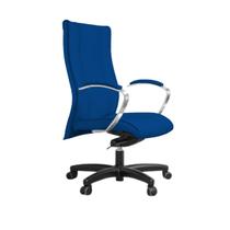 Cadeira de Escritório Giratória Base Preta e Braço de Alumínio Presidente Infinity Martiflex Azul Bic
