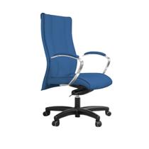 Cadeira de Escritório Giratória Base Preta e Braço de Alumínio Presidente Infinity Martiflex Azul