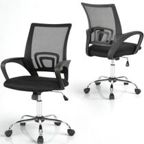 Cadeira De Escritorio Giratoria Com Rodinhas Altura Ajustavel Ergonomica Confortavel Preta