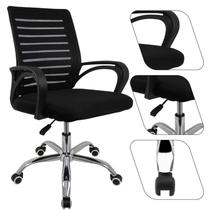 Cadeira De Escritório Giratória Conforto Total Office Escrivaninha Atendimento Secretária Zebrada Estofado Mesh