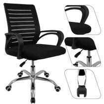 Cadeira De Escritório Giratória Conforto Total Office Secretária Zebrada Estofado Mesh