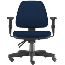Cadeira de Escritório Giratória Executiva Ergonômica Sky L02 Crepe Azul Marinho - Lyam Decor