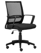 Cadeira de Escritório Giratória Maya Encosto em Tela Universal Base Nylon Assento Crepe Preto