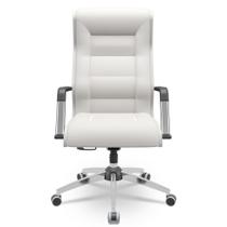 Cadeira De Escritório Giratória Presidente Base Cromada Kirk P03 Facto Branco - Lyam Decor Cadeira De Escritório Giratória Presidente Base Cromada Kirk P03 Facto Branco - Lyam Decor