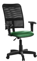 Cadeira De Escritório Giratória Tela Com Braço Rj Verde