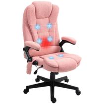 Cadeira de escritório HOMCOM de massagem vibratória de 6 pontos com rosa quente Cadeira de escritório HOMCOM de massagem vibratória de 6 pontos com rosa quente
