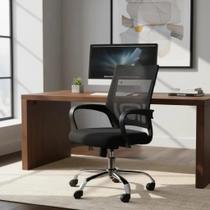 Cadeira de Escritório Home Office Ergonômica Preta Giratória com Rodízios Ajuste de Altura Kazalinda Cadeira de Escritório Home Office Ergonômica Preta Giratória com Rodízios Ajuste de Altura Kazalinda