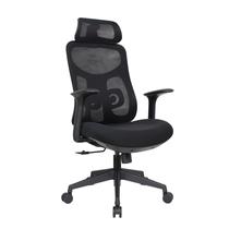 Cadeira De Escritório Home Office Ergonômica ZARUUS LUMEN Apoio de Cabeça e de Braços com Ajuste Encosto Inclinação Malha Preta