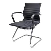 Cadeira De Escritório Intelocutor Stripes Fixa Charles Eames Eiffel Elegante E Confortável Preta - Cadeiras INC