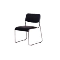 Cadeira de escritório interlocutor fixa cromada W-21 Preta