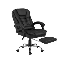 Cadeira De Escritório Itália Presidente Ergonômica material sintético Encosto Ajustável Com Trava E Apoio Para Pés Cor Marrom Luvinco