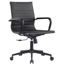 Cadeira de Escritório Manhattan Black Diretor Estofada em PU