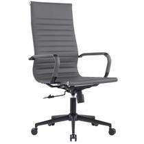 Cadeira de Escritório Manhattan Black Presidente Estofada em PU