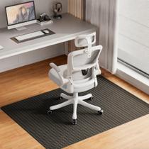 Cadeira de escritório Mat Delamu para piso de madeira 90x120cm PVC preto Cadeira de escritório Mat Delamu para piso de madeira 90x120cm PVC preto