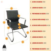 Cadeira De Escritório Moob Boston Executiva Base Fixa Esteirinha Conjunto Com 5 Unidades Preta