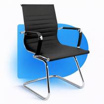 Cadeira de Escritório Moob Boston Executiva Com Base Fixa Esteirinha Preta