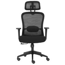 Cadeira de Escritório Moob Tóquio All Black Ergonômica com Apoio Lombar e Encosto Ajustável