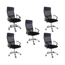 Cadeira de Escritório Nagano Tela Mesh Giratória Preto