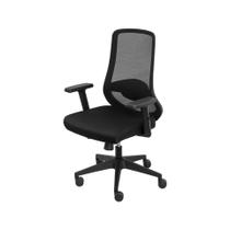 Cadeira de Escritório NR-17 Diretor Giratória Berlim Tela Soft Touch Ny Preta Base Rodízio