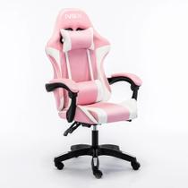Cadeira De Escritório Nsx Gamer Rosa Com Estofado De Material Sintético