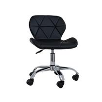 Cadeira de Escritório Office com rodízios Estofada Slim Preto
