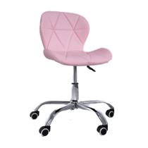 Cadeira de Escritório Office com rodízios Estofada Slim Rosa