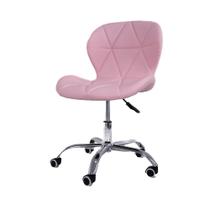 Cadeira de Escritório Office com rodízios Estofada Slim Rosa