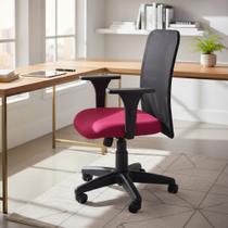 Cadeira de Escritorio Office Tela Estofado Poliéster Executiva Ergonômica Giratória Braços Rodízios Cadeira de Escritorio Office Tela Estofado Poliéster Executiva Ergonômica Giratória Braços Rodízios