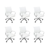 Cadeira de Escritório Oficial Begonia Tela Mesh Ergonômica - Branco - 6 Cadeira de Escritório Oficial Begonia Tela Mesh Ergonômica - Branco - 6
