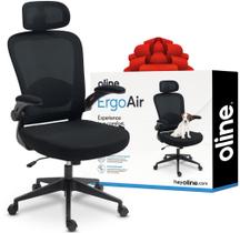 Cadeira de escritório Oline ErgoAir ergonômica ajustável lombar preta
