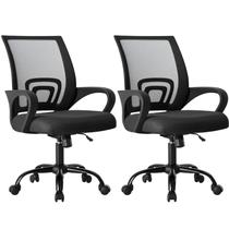 Cadeira de Escritório OLIXIS - Ergonômica com Encosto Médio, Suporte Lombar e Modo de Balanço, Altura Ajustável com Apoio de Braço Fixo, para Casa, Computador, Jogos, Conferência, Reunião, Giro 360, Preta, Pacote com 2 Cadeira de Escritório OLIXIS - Ergonômica com Encosto Médio, Suporte Lombar e Modo de Balanço, Altura Ajustável com Apoio de Braço Fixo, para Casa, Computador, Jogos, Conferência, Reunião, Giro 360, Preta, Pacote com 2