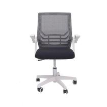 Cadeira de Escritório PCtop Slim, 180Kg, Preto e Branco - 801 - Pc Top