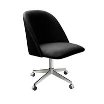 Cadeira de Escritório Poltrona Estofada Decorativa com Rodízio Preto Cadeira de Escritório Poltrona Estofada Decorativa com Rodízio Preto