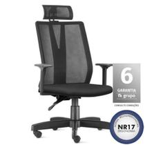 Cadeira de Escritório Presidente Addit Back com Apoio Cabeça Frisokar Preta Cadeira de Escritório Presidente Addit Back com Apoio Cabeça Frisokar Preta