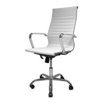 Cadeira De Escritório Presidente Alta Executiva Ergonômica Charles Eames Eiffel Esteirinha Branca