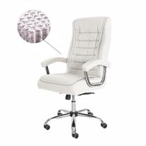 Cadeira de Escritório Presidente Big Munique Confort Base Giratória com Molas Ensacadas - Branco - UNIVERSAL MIX