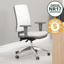 Cadeira de Escritório Presidente com Encosto Regulável Assento em Couro Ecológico Brizza NR17 Plaxmetal