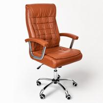 Cadeira De Escritório Presidente Confortável Ergonômica Marrom material sintético