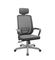 Cadeira de Escritório Presidente Digitador para Trabalho Giratória Home Office Tela Riq Soft Cinza - PX