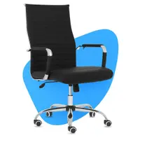 Cadeira De Escritório Presidente Ergonômica Moob Chicago Presidente Base Cromada Giratória