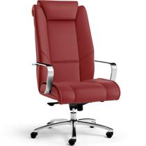 Cadeira de Escritório Presidente Executiva New Onix F02 Tecido Sintético Vermelho - Lyam Decor