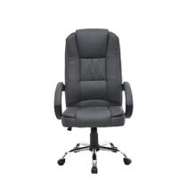 Cadeira de Escritório Presidente Fox Racer Base Cromada com Rodinha Cinza UT-C300