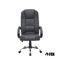Cadeira De Escritório Presidente Fox Racer Base Cromada Com Rodinha Cinza Ut-c300