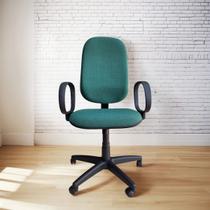 Cadeira de Escritório Presidente Giratória com Base Relax e Braço Corsa na cor Verde - MJFlex Estofados